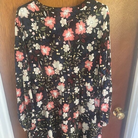 Allegra K Women's Floral Print Vintage Button Front Long Sleeve Tie Waist Shirt - Picture 6 of 8